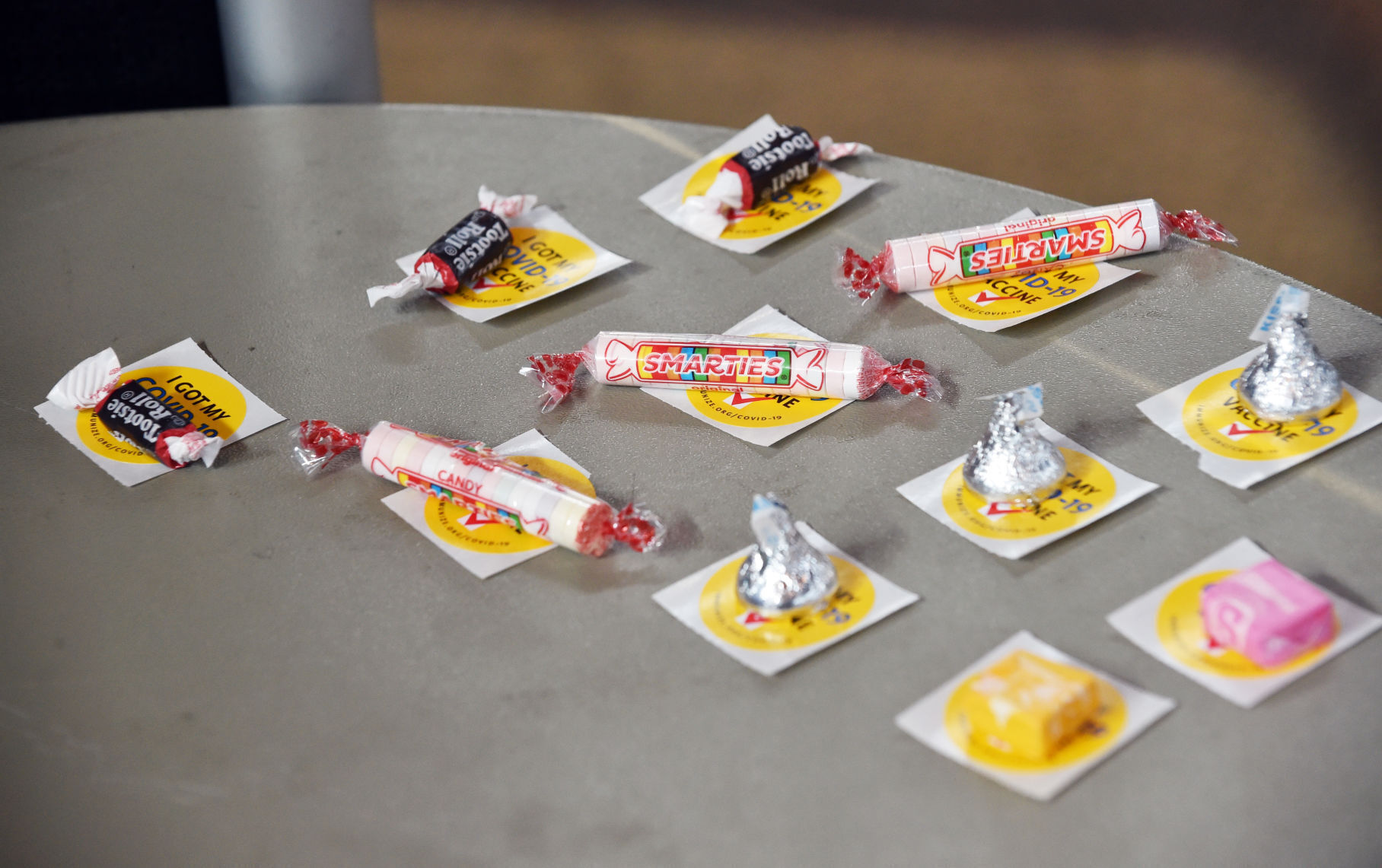 Candies and stickers for the vaccinated